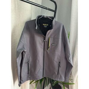 Walls Gray Ripstop Bonded Jacket Mens Work  Large Zip Up Winter Stretch‎